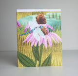 Coneflowers and Dragonflies Blank Greeting Card