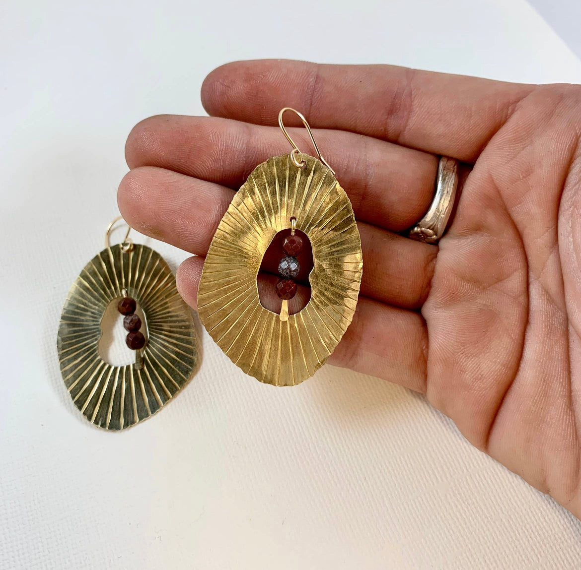 Illumination Earrings Gold w/ Berry Ocean Jasper