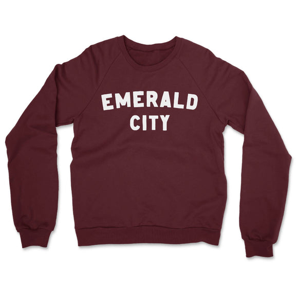 Emerald City Seattle Raglan Sweatshirt - Maroon