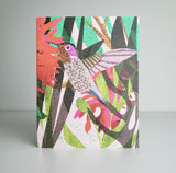 Hummingbirds and Salvia Blank Greeting Card