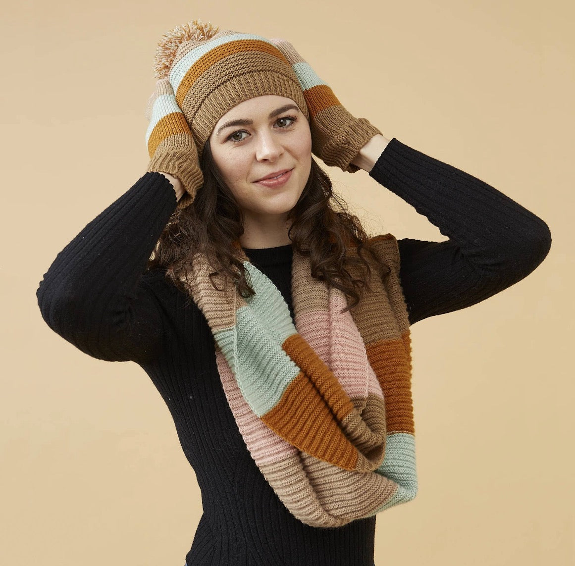 Stripe Infinity Scarf Pastel