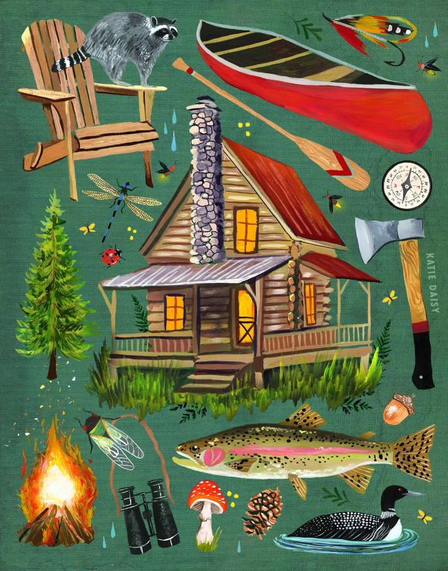 Cabin Life Art Print: 11 x 14