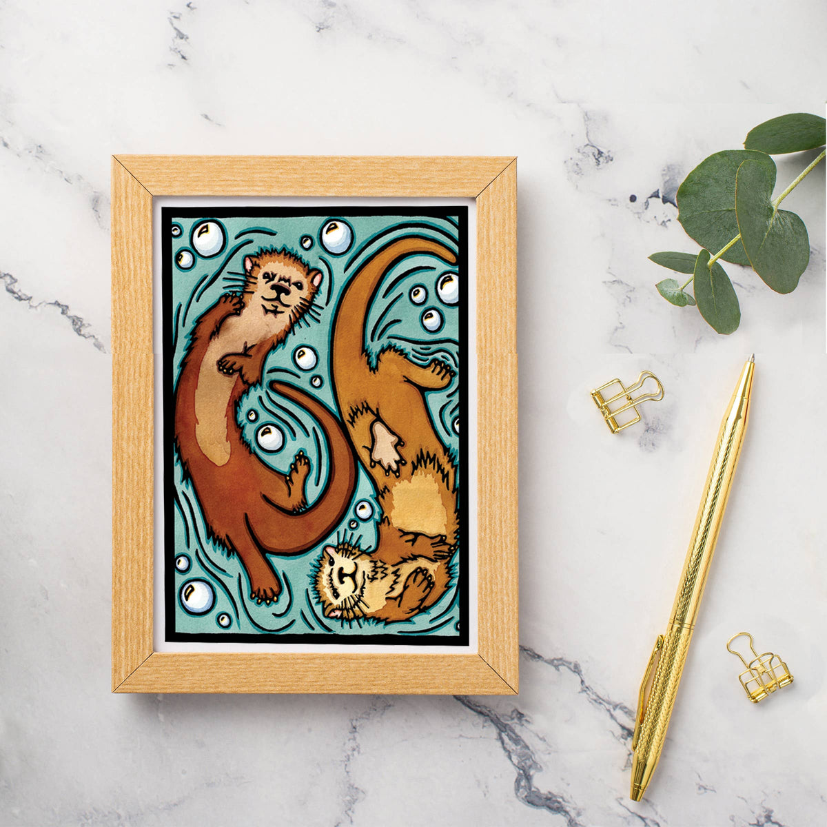 Greeting Card Otters