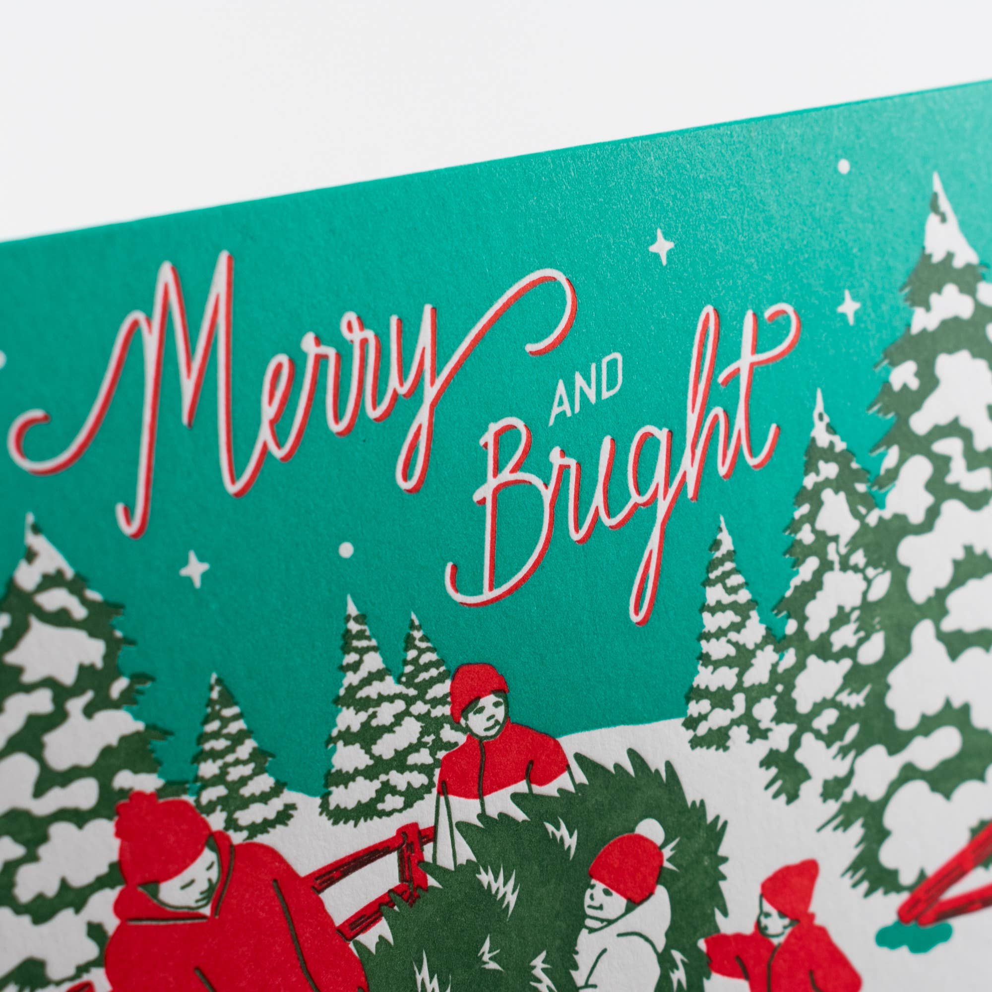 Vintage Christmas Tree Family Card: Single Card