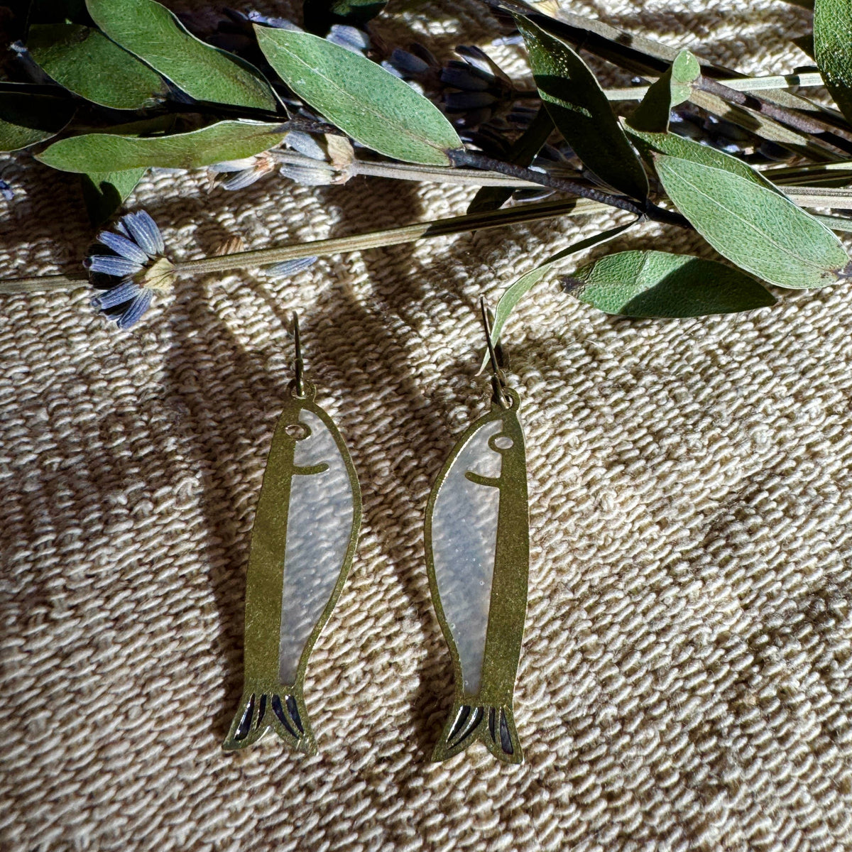 Sardines // Stained Glass Resin Earrings
