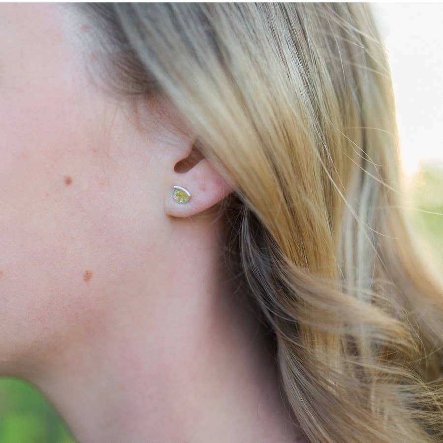 Small mixed metal handmade Daybreak Studs