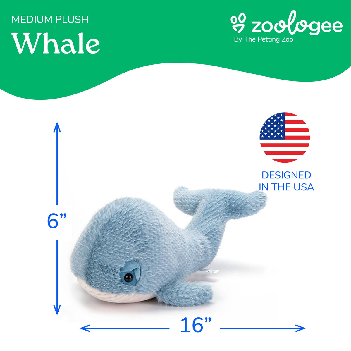 15" (42cm) Sea Fuzzlez Whale Sea Life