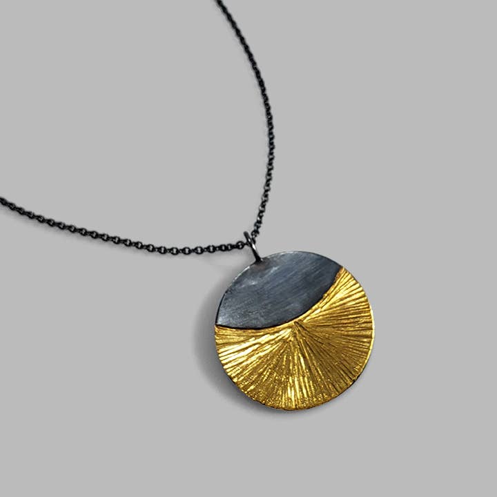 Contemporary mixed metal Rise Necklace