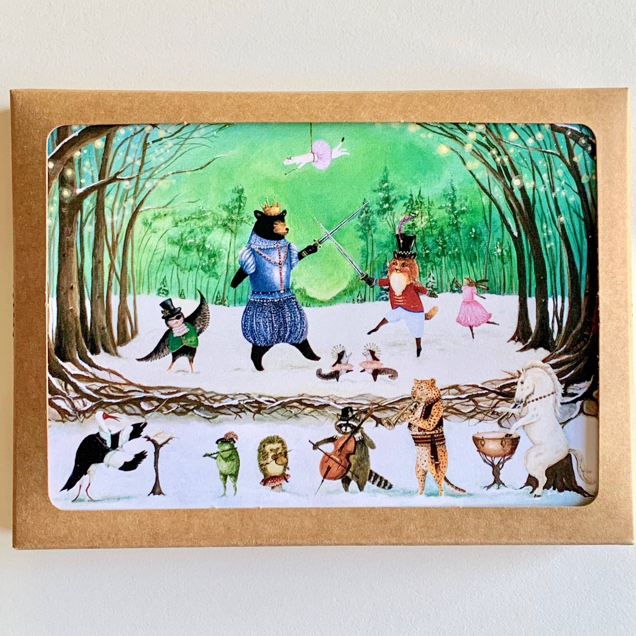 "The Waltz of Winter" Boxed Holiday Christmas Cards / Sets of 6 or 12: Set of 6