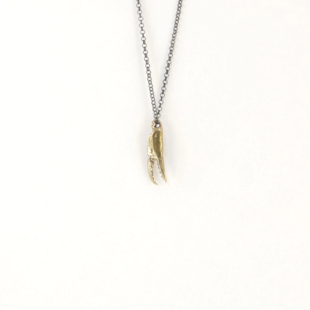 Rustic Crab Claw Pendant 14K Gold Vermeil