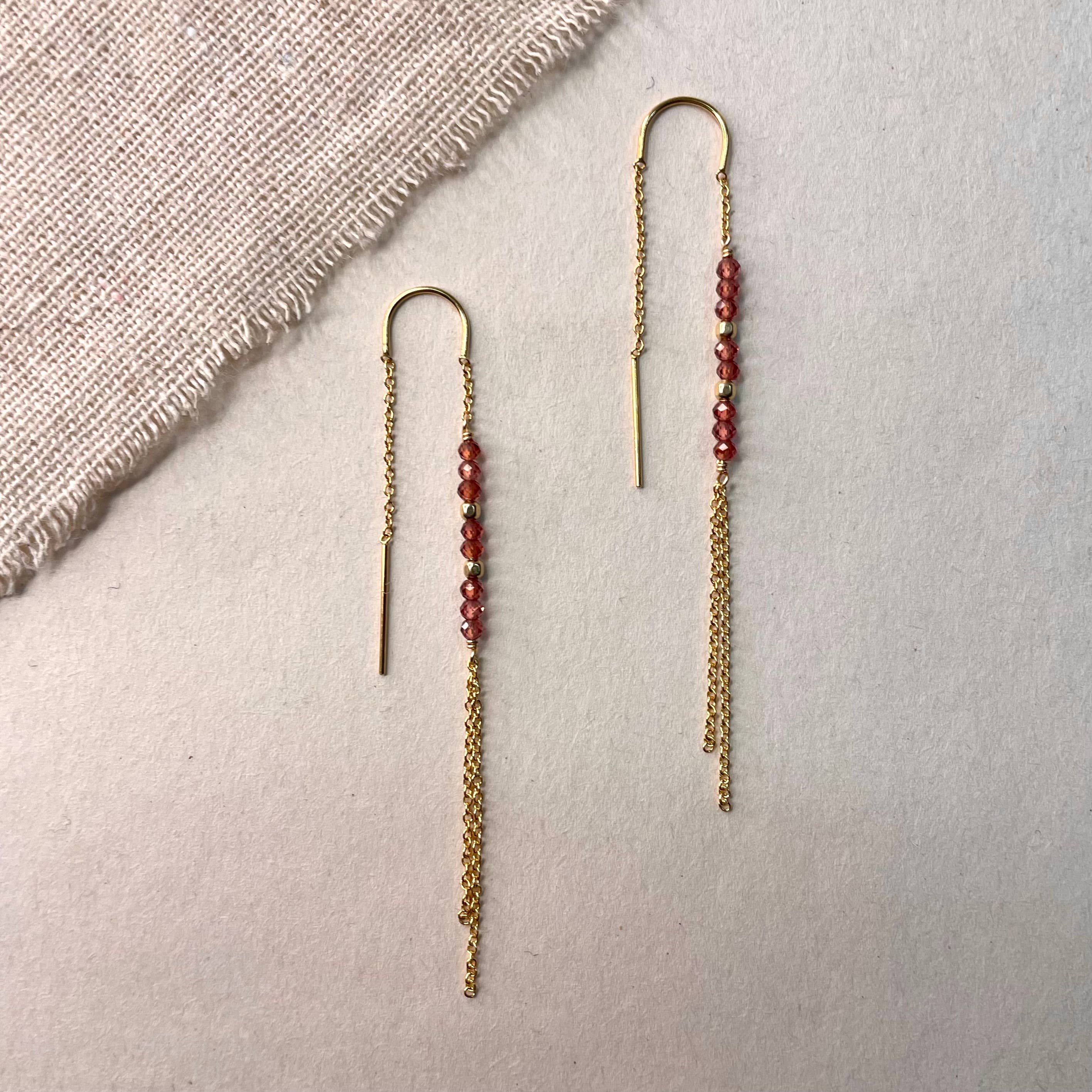 Stone Threader Earrings