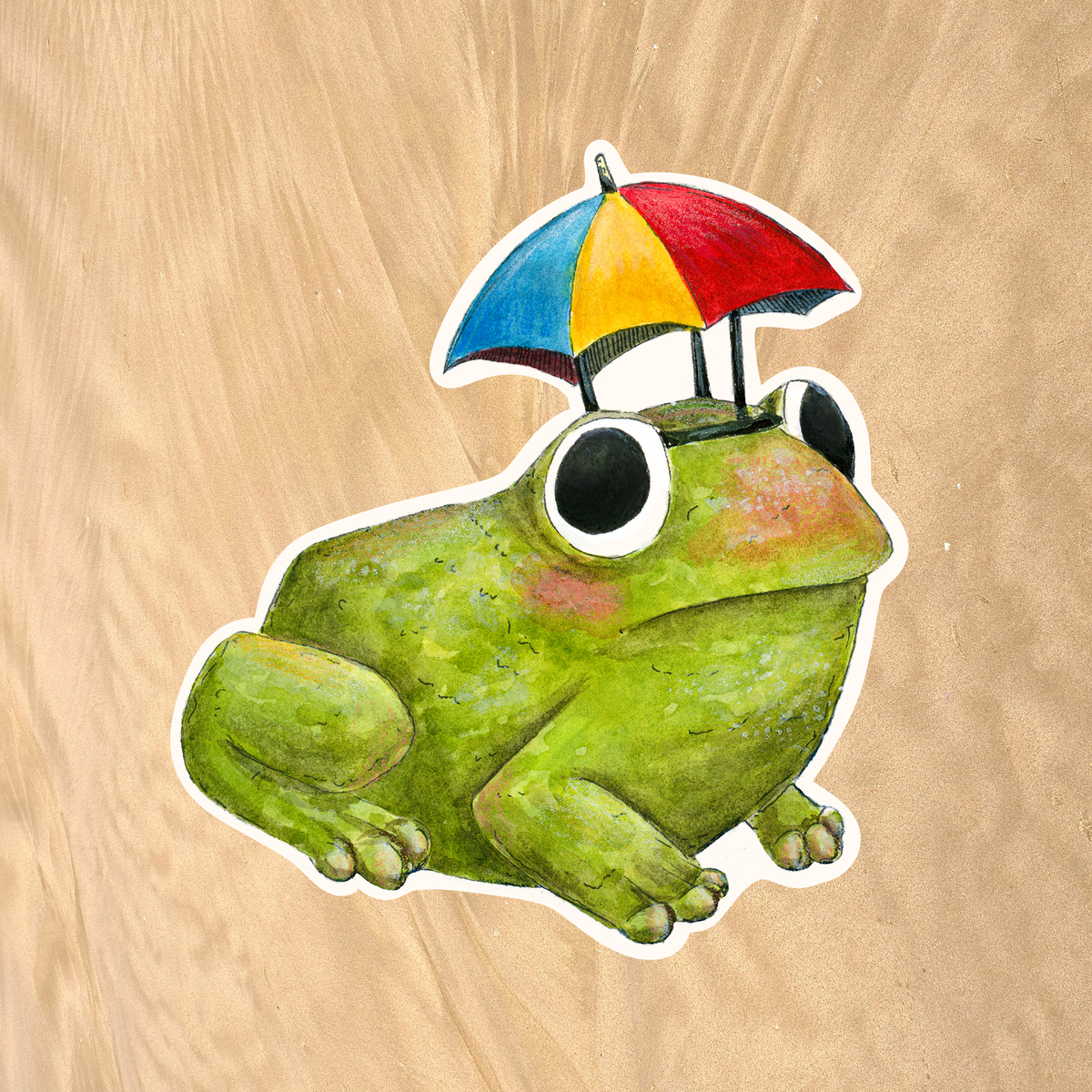 Rainy Day Frog - Sticker