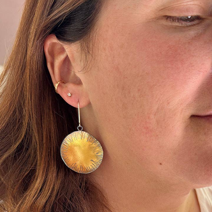 Rustic Gold Spark Earrings