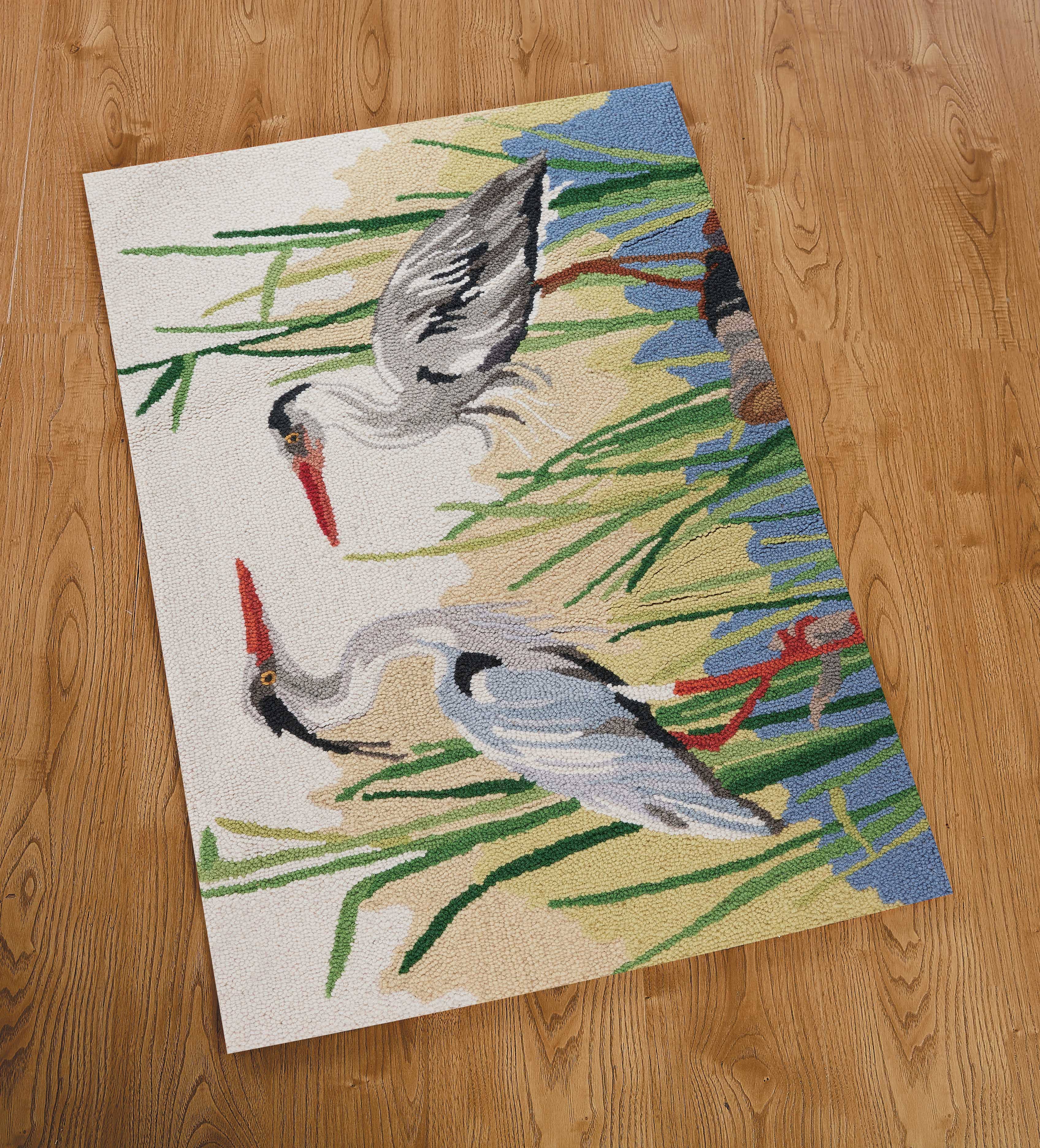 Great Blue Herons Hook Rug - Sally Eckman Roberts