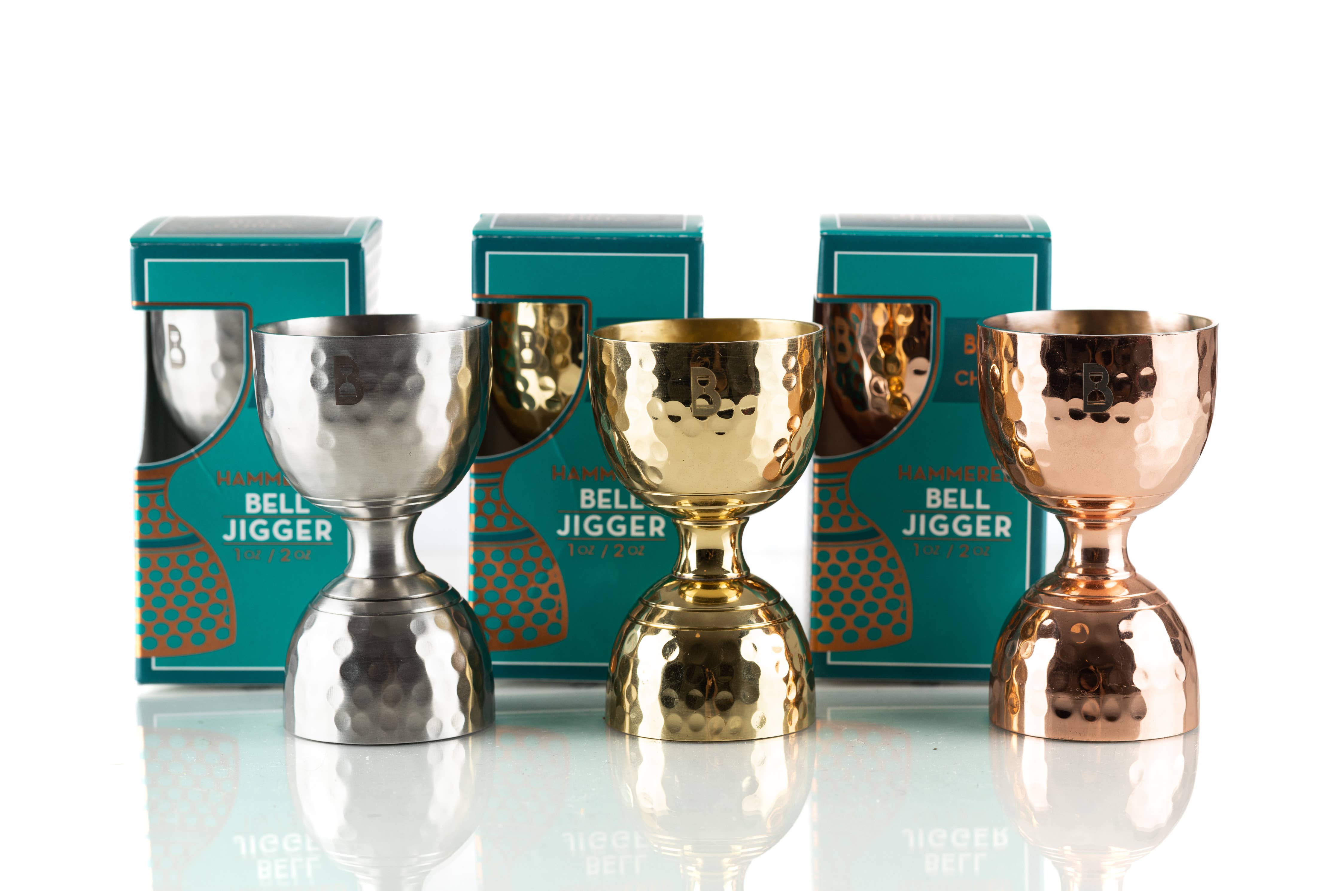 Hammered Bell Jiggers: 100% Brass