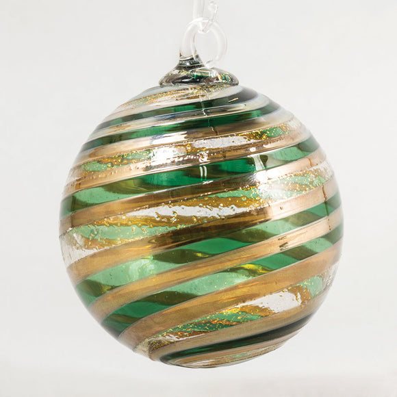 Golden Evergreen Round Ornament by Glass Eye Studio