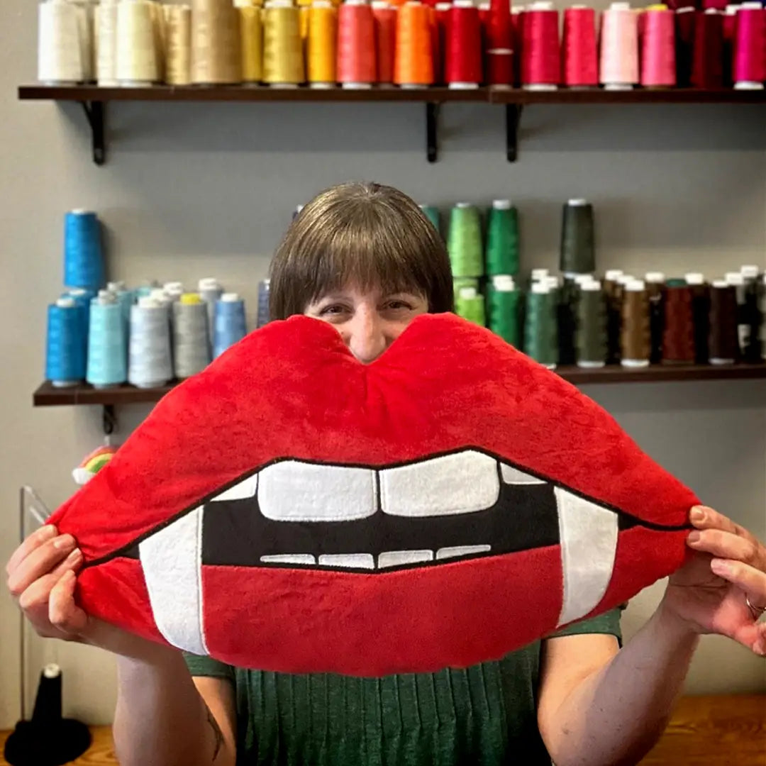 12" Fang Plush Pillow, Halloween Decor