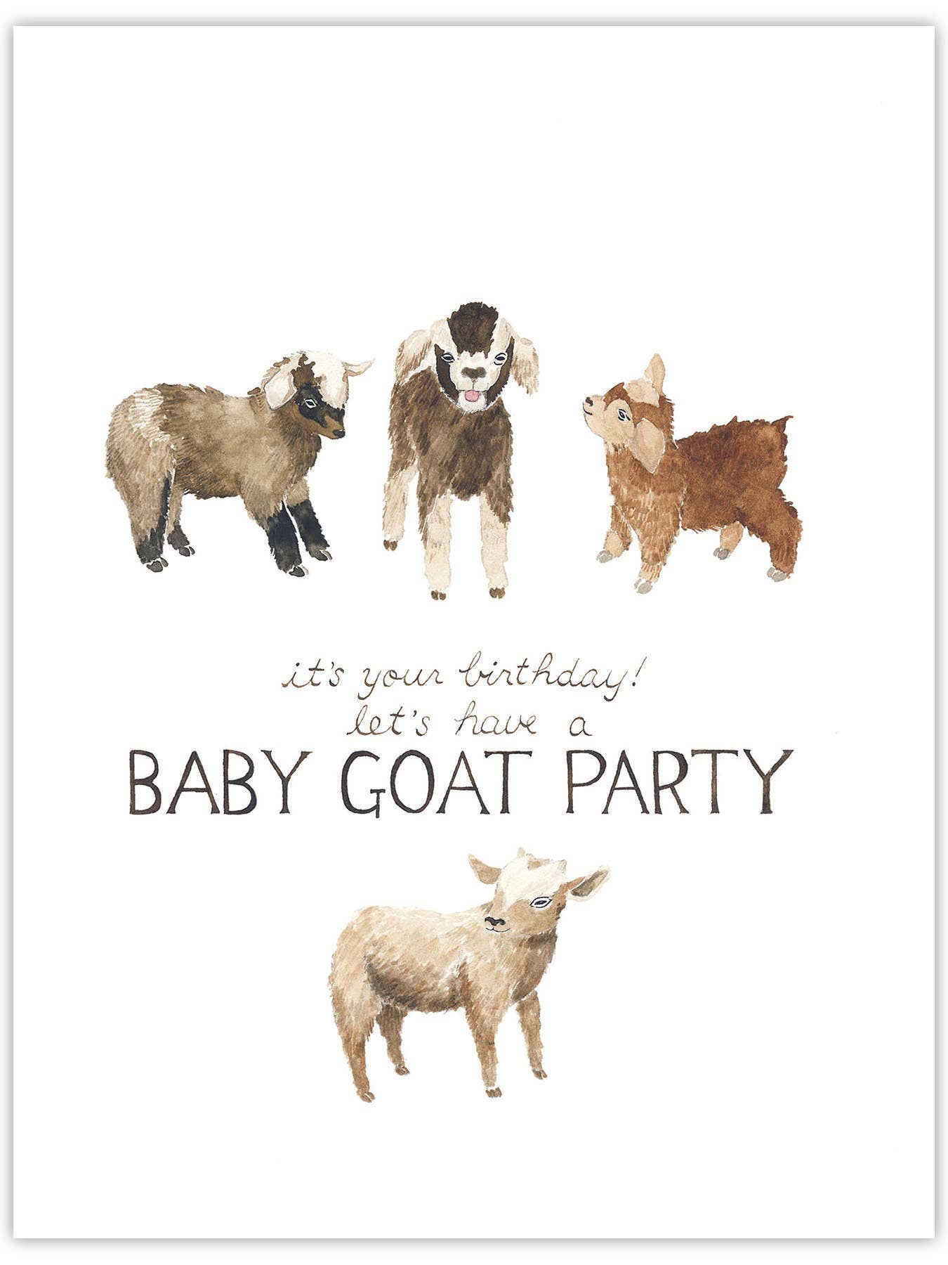 Baby Goat Party - Farm Goats Birthday Card