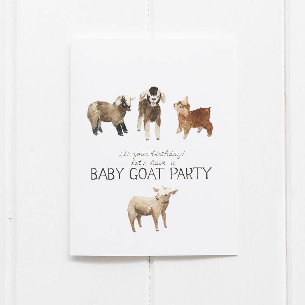 Baby Goat Party - Farm Goats Birthday Card