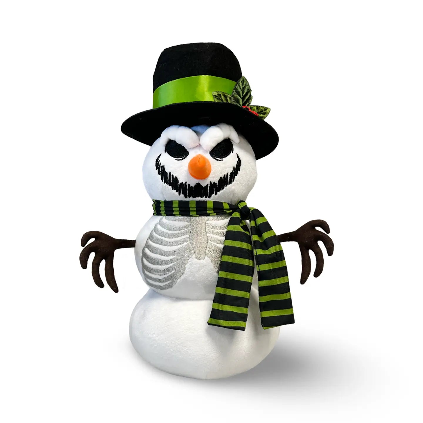 16" Scary Snowman, Christmas Decor, Halloween Plush Pillow