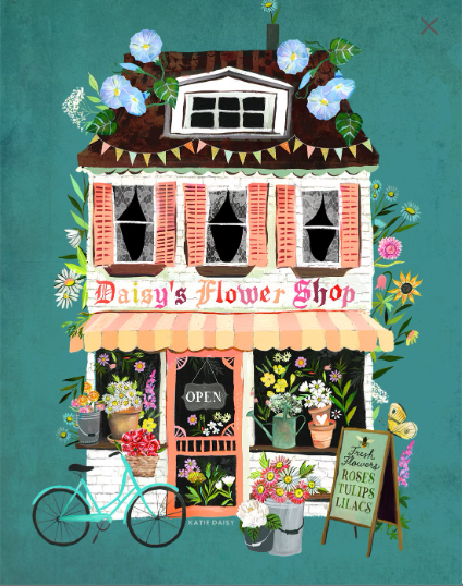 Flower Shop Art Print | Country Wall Art: 8 x 10