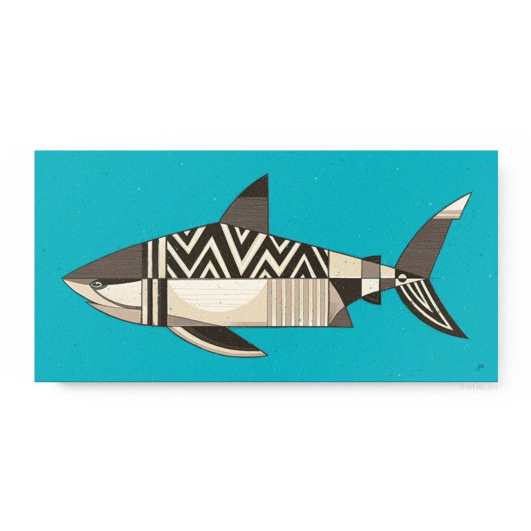 White Shark - WHLSL Print: Unframed / 12x6 / Canvas