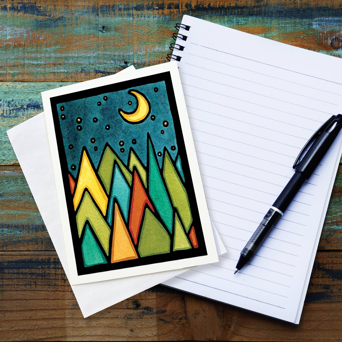 Greeting Card Moonlit Forest