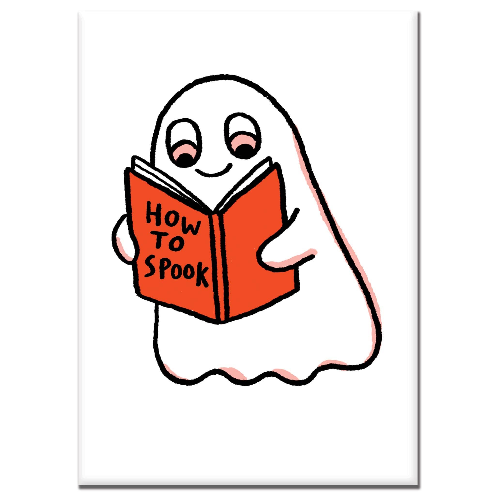 How to Spook Ghost Reader Rectangle Magnet by Gemma Correll