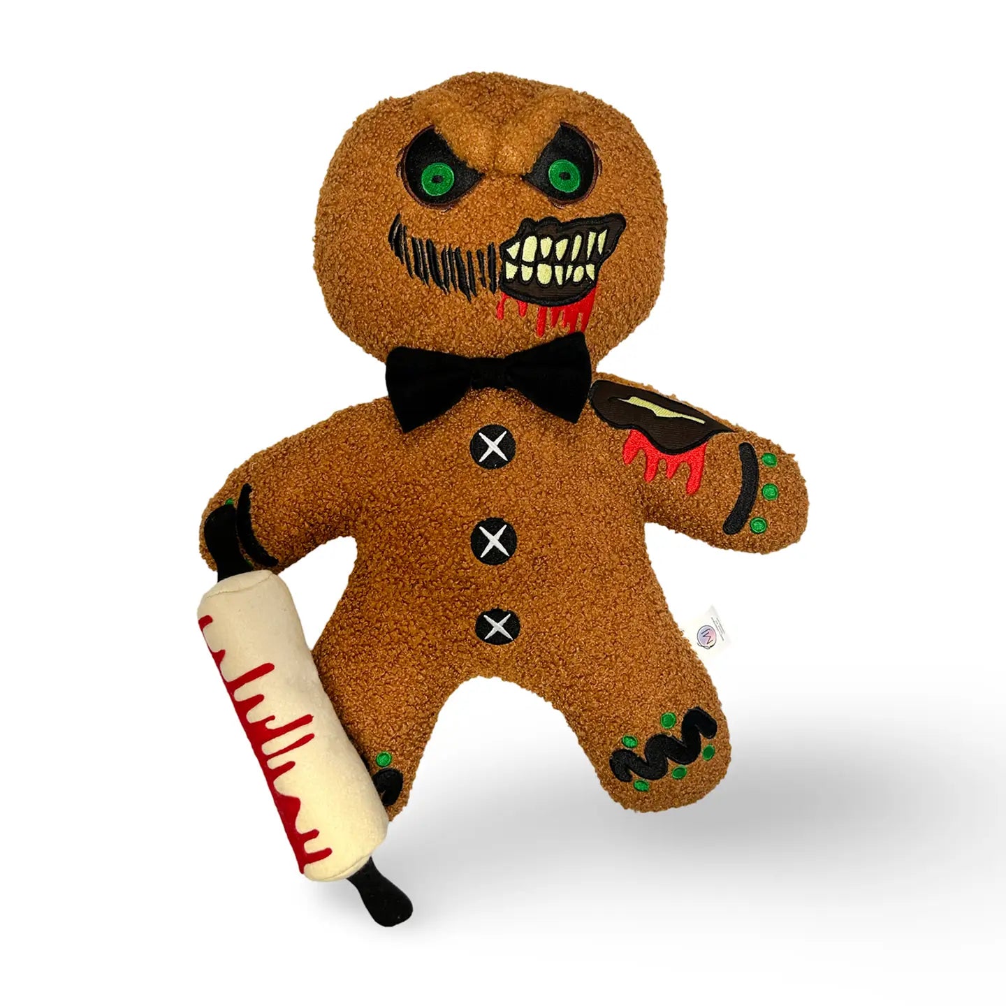 18" Zombie Gingerdead Man Plush Pillow, Creepmas Decor