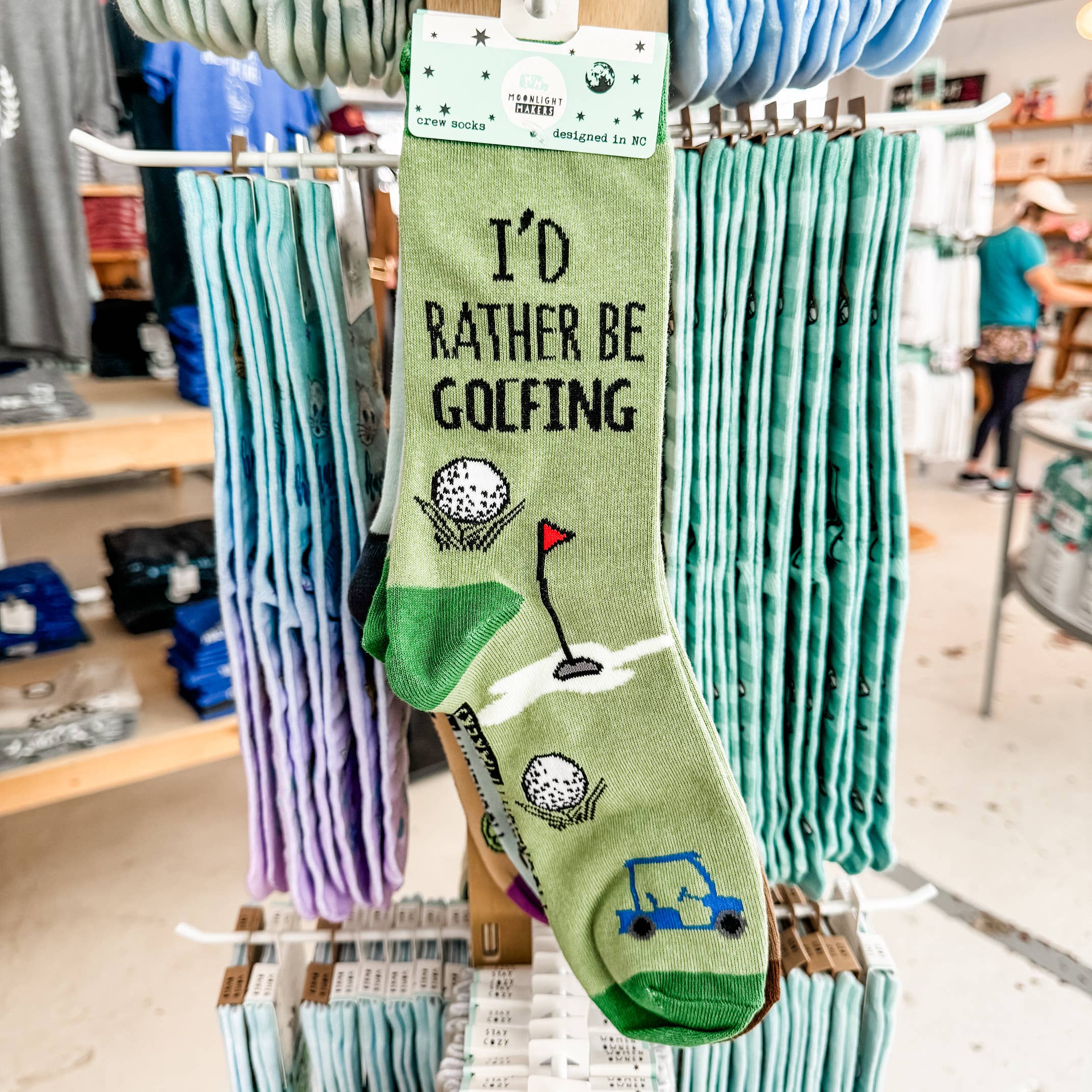 I'd Rather Be Golfing - Funny Unisex Socks - Golf Gift