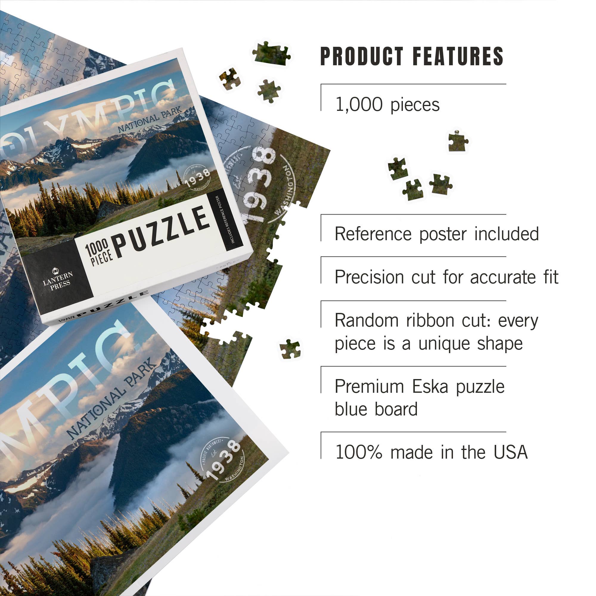 1000 PIECE PUZZLE Olympic National Park, Washington, 1938