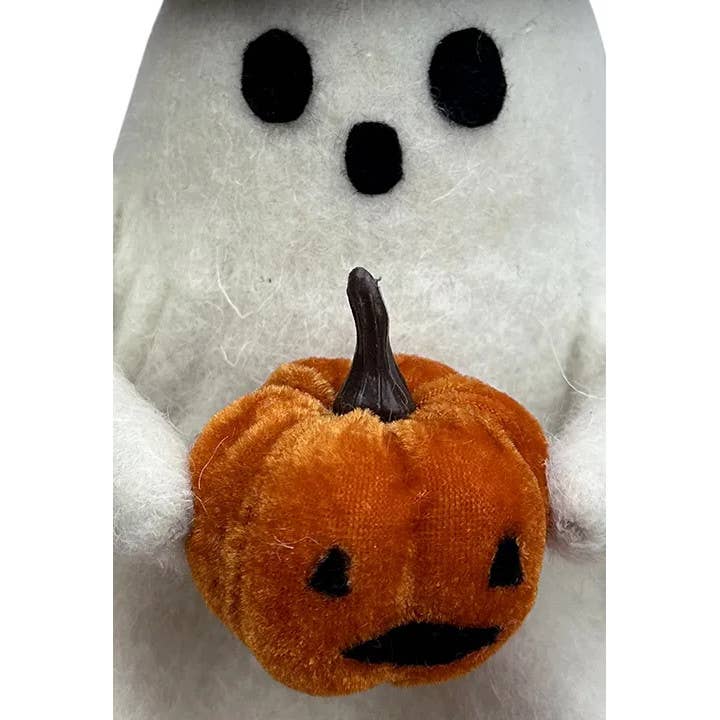 Felt Ghost with Velvet Pumpkin Halloween Decor - 2 options: Small