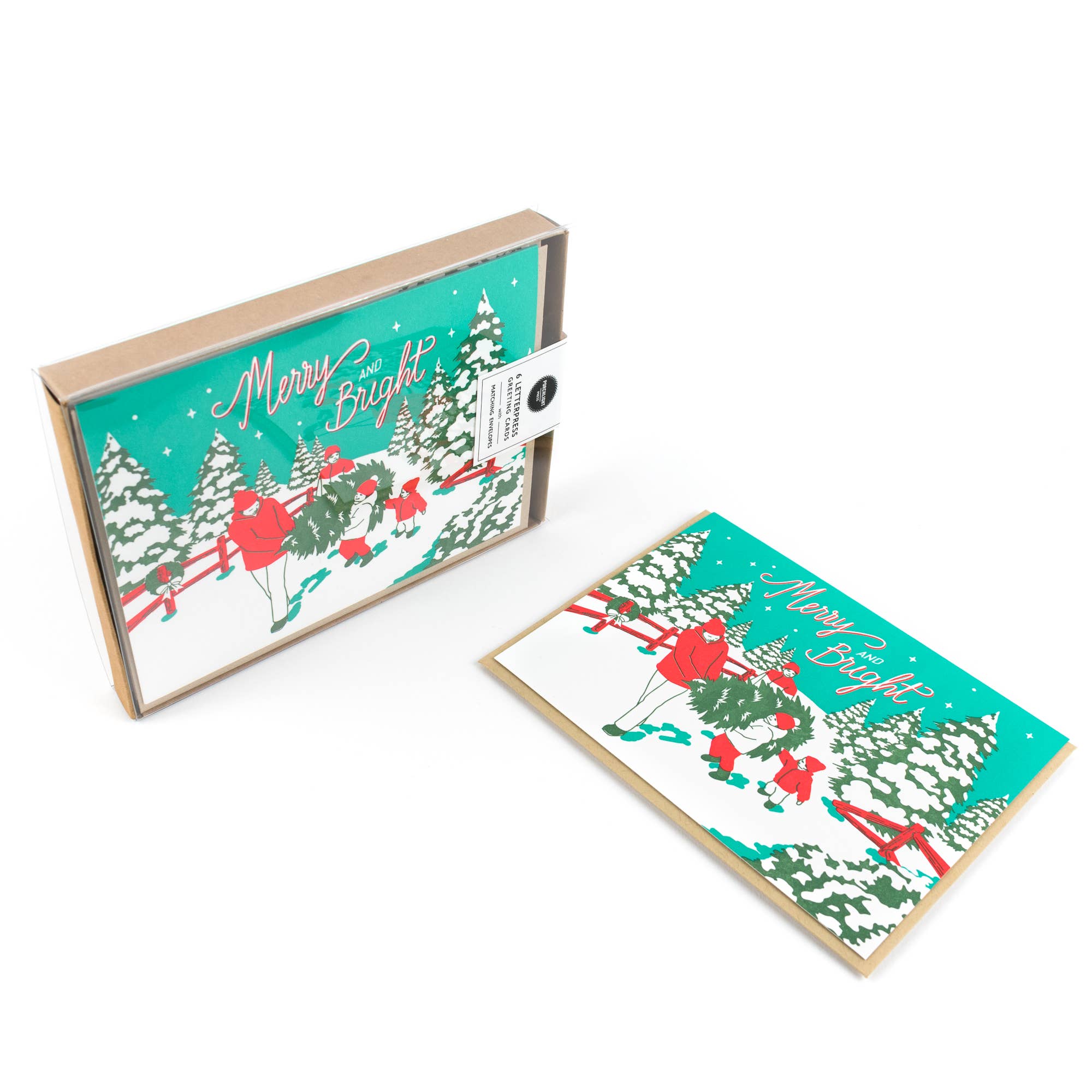 Vintage Christmas Tree Family Card: Single Card