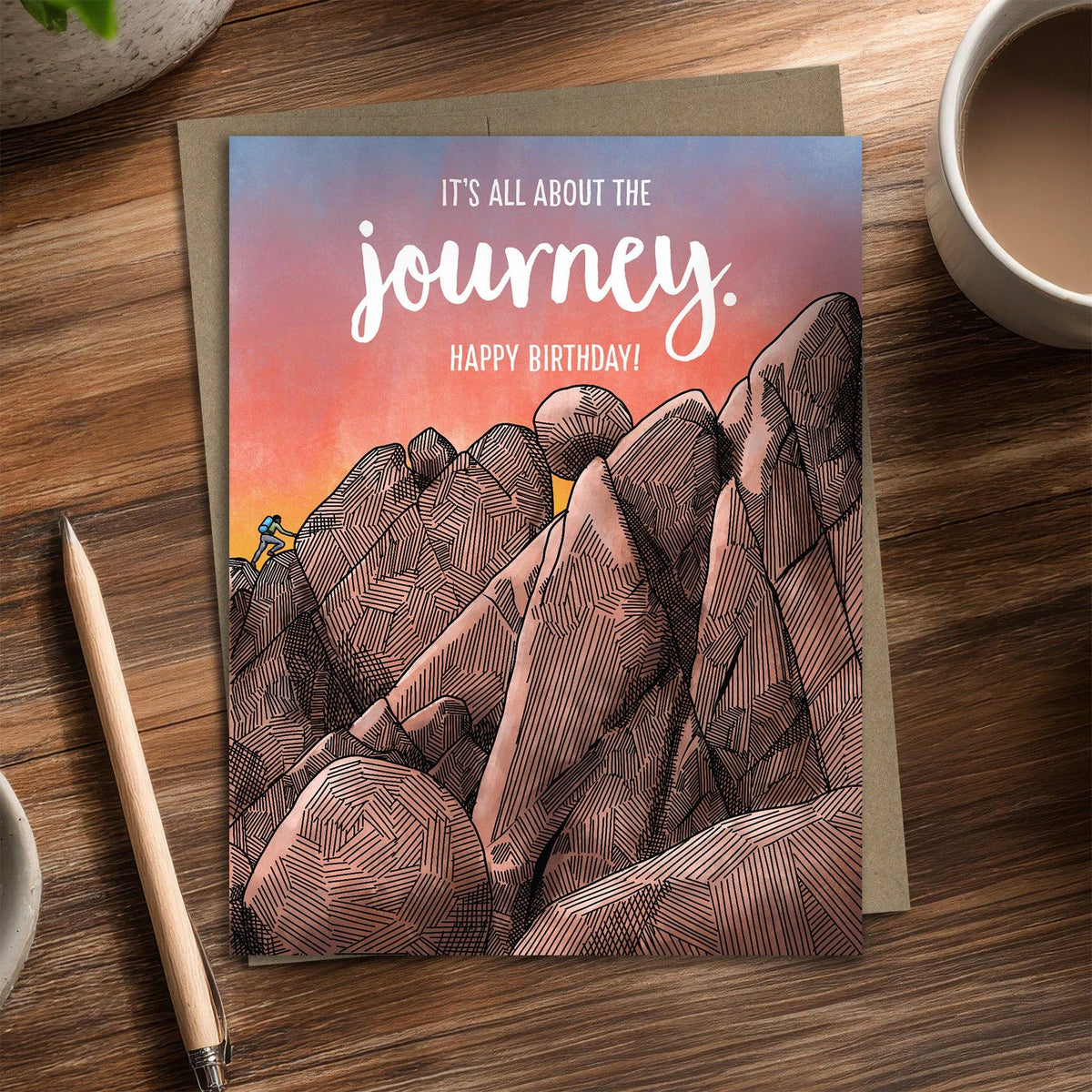 About the Journey - Recycled Birthday Card for Hikers and Climbers