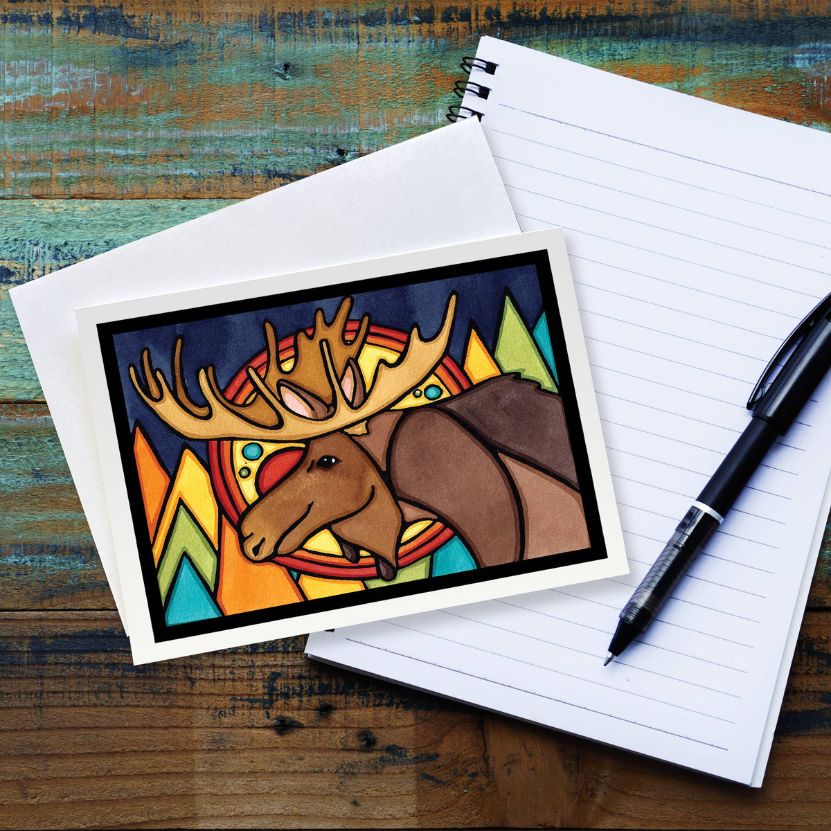 Greeting Card Moose in Forest