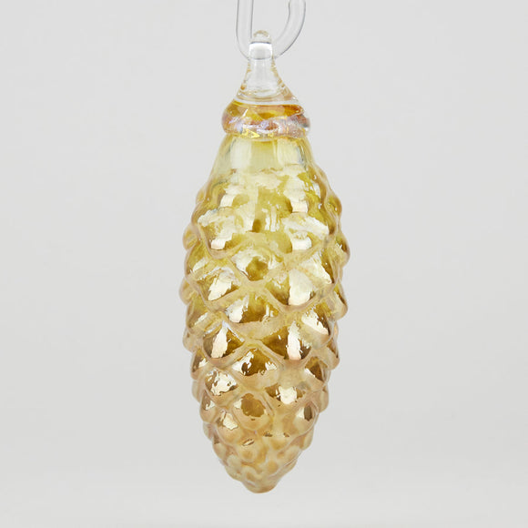 Gold Vintage Pinecone Glass Ornament by Glass Eye Studio