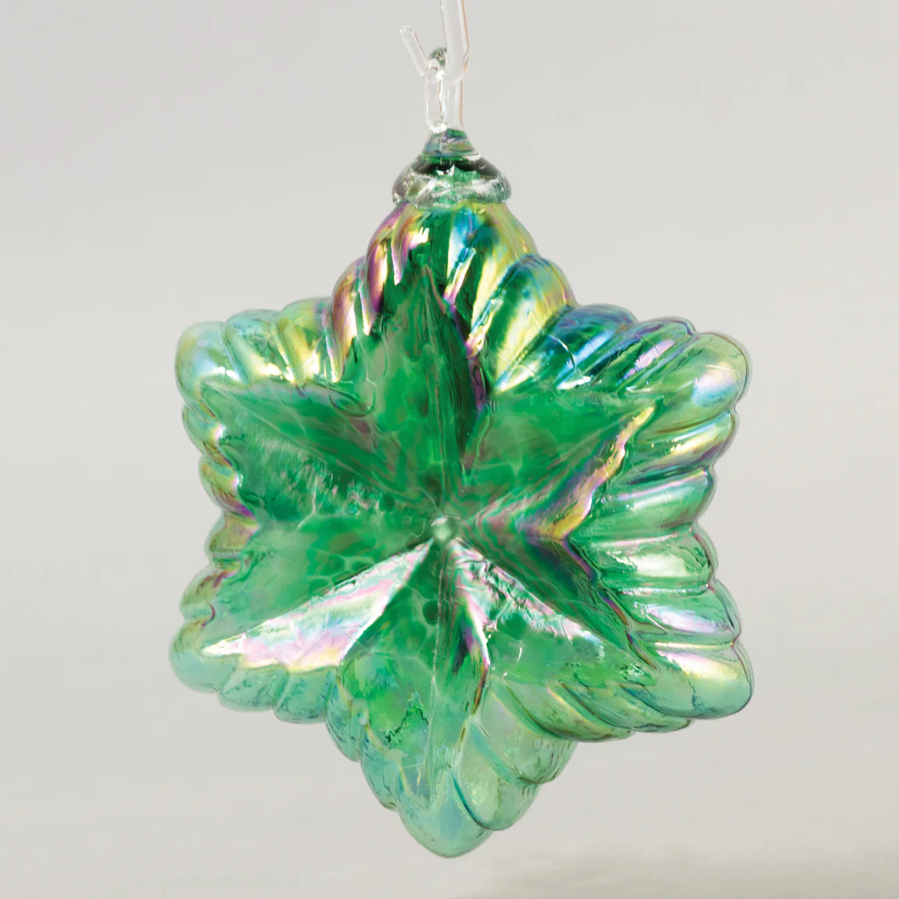 Emerald Vintage Star Glass Ornament by Glass Eye Studio