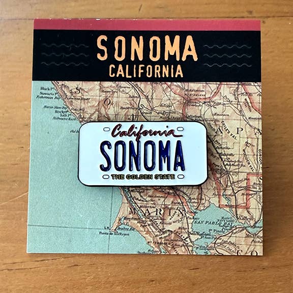 Custom Enamel Pins License Plate on Map Backing Card: Custom Design Flat Card