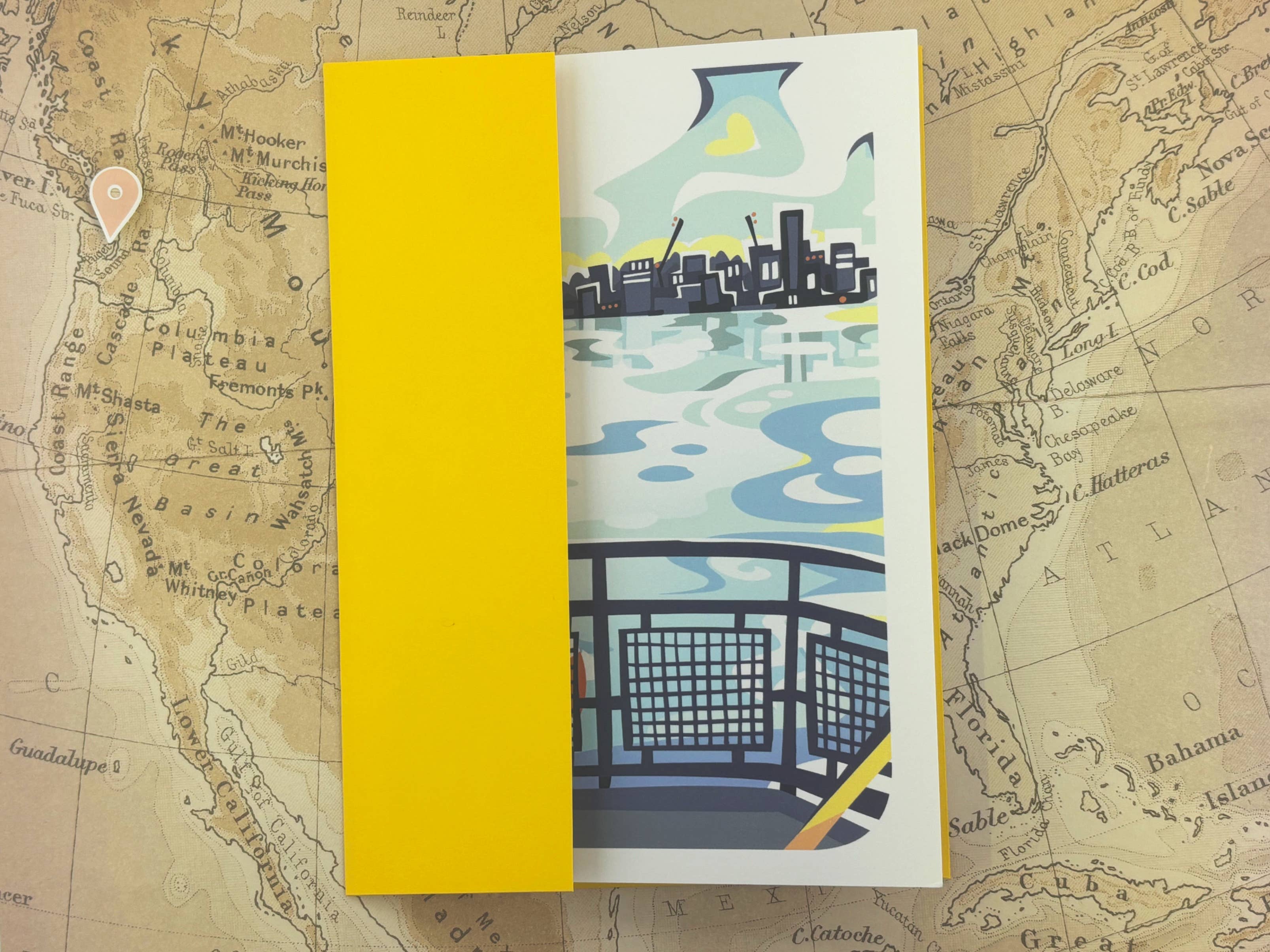 Seattle Skyline From Ferry Greeting Card