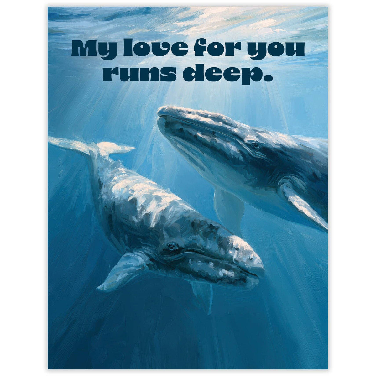 Love Runs Deep - Recycled Love Card for Sealife Enthusiasts
