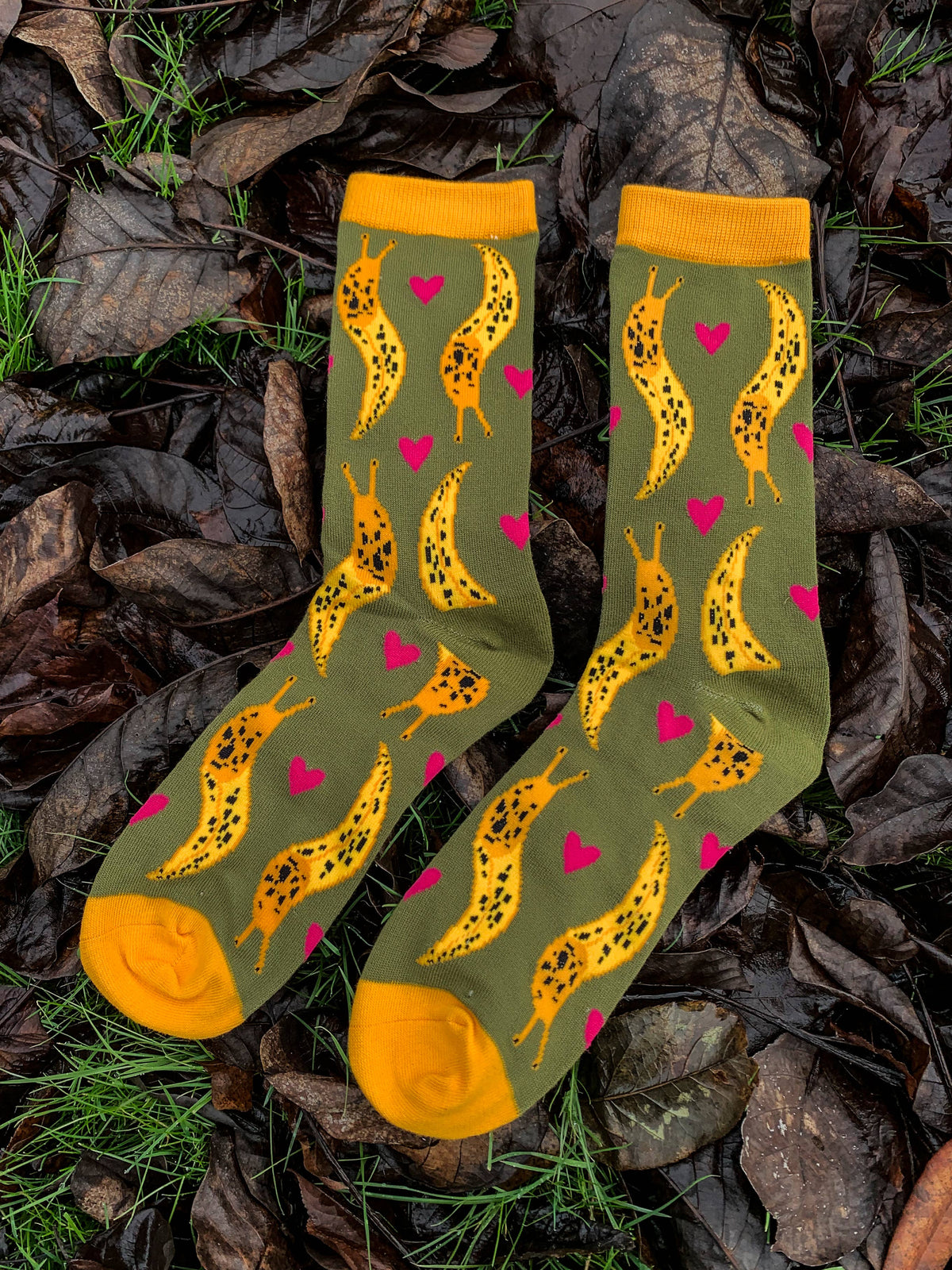 Banana Slug Socks - $1 to Charity! - 80% Bamboo - Unisex