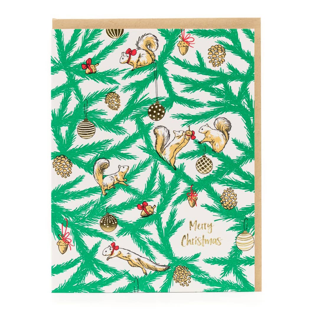 Holiday Squirrel Card: Single Card