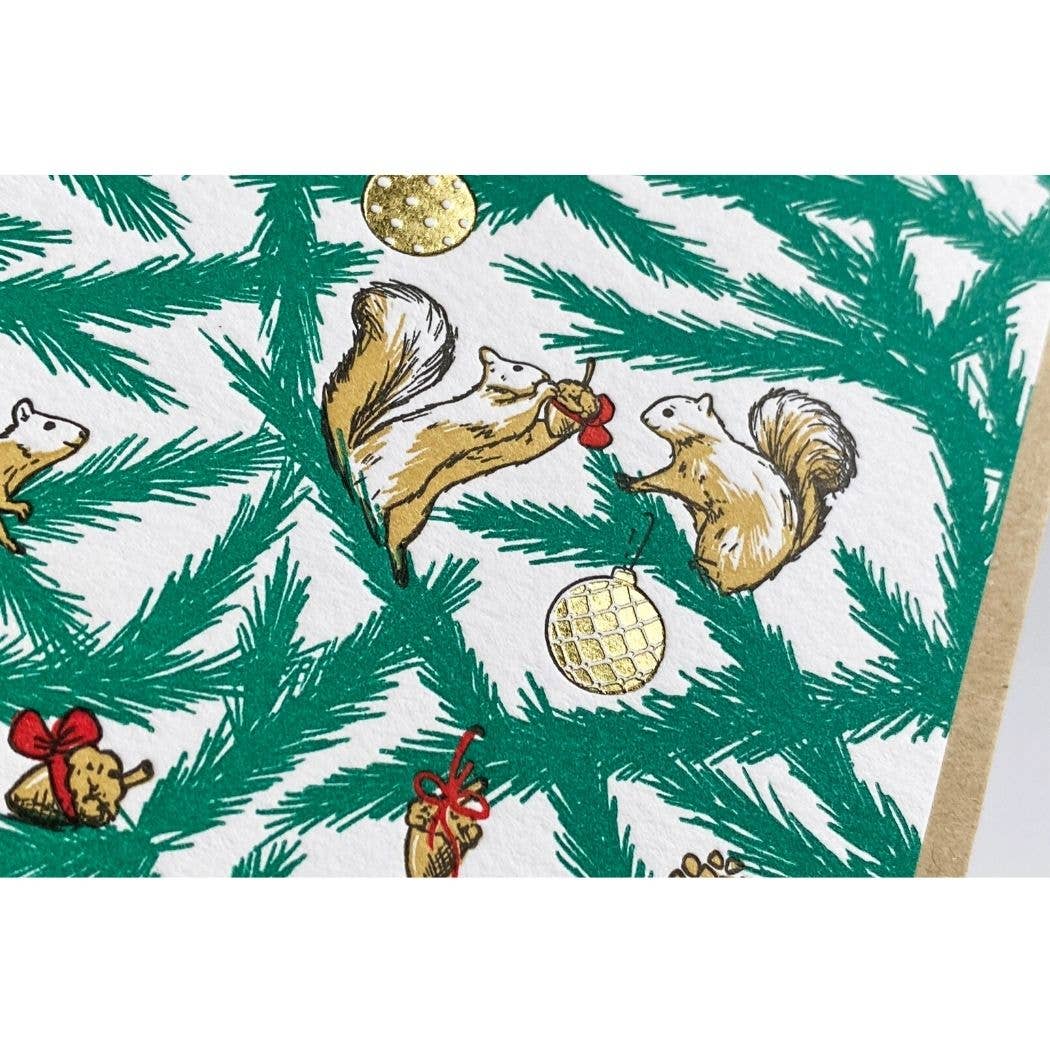 Holiday Squirrel Card: Single Card