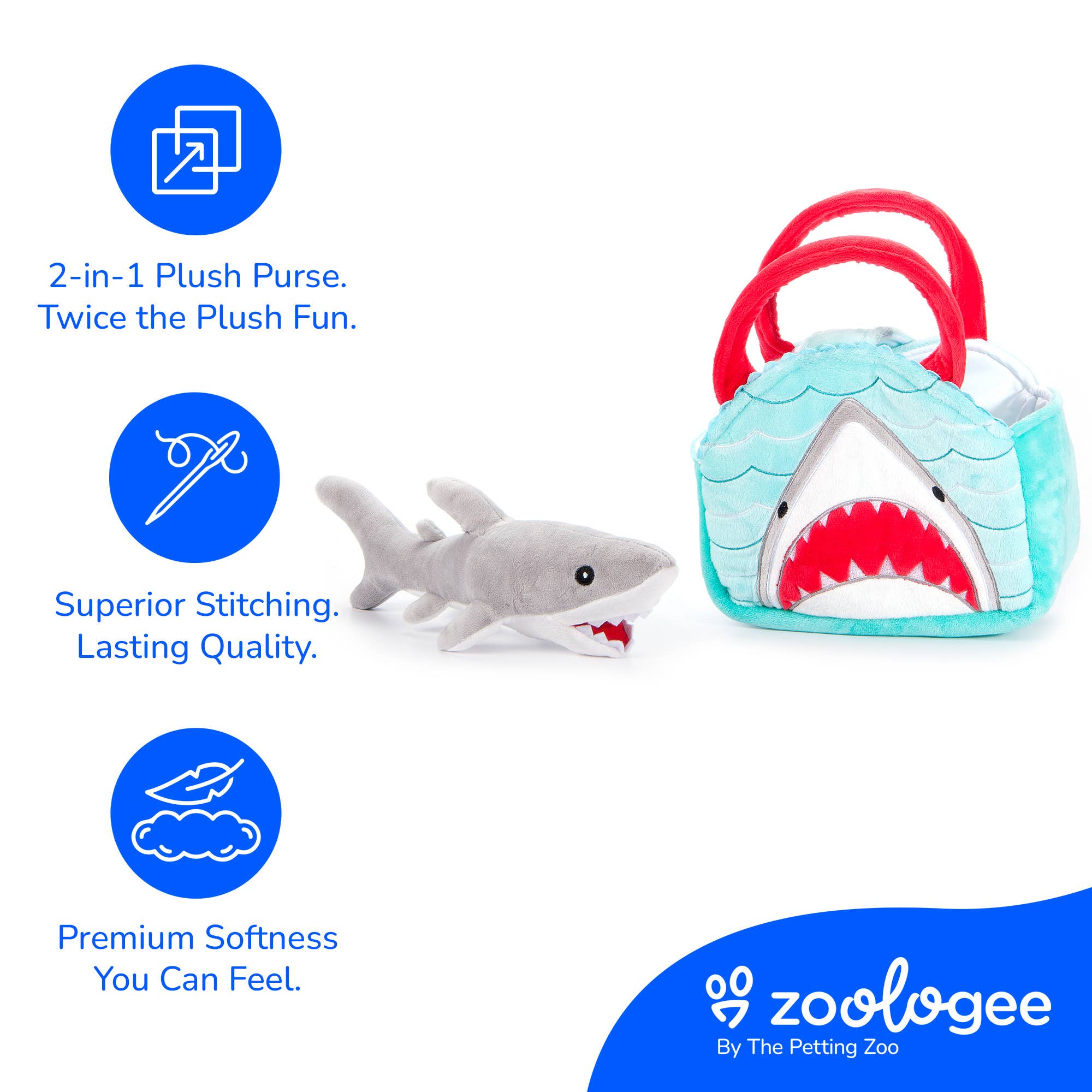 Plush Animal Set with Purse -  Shark