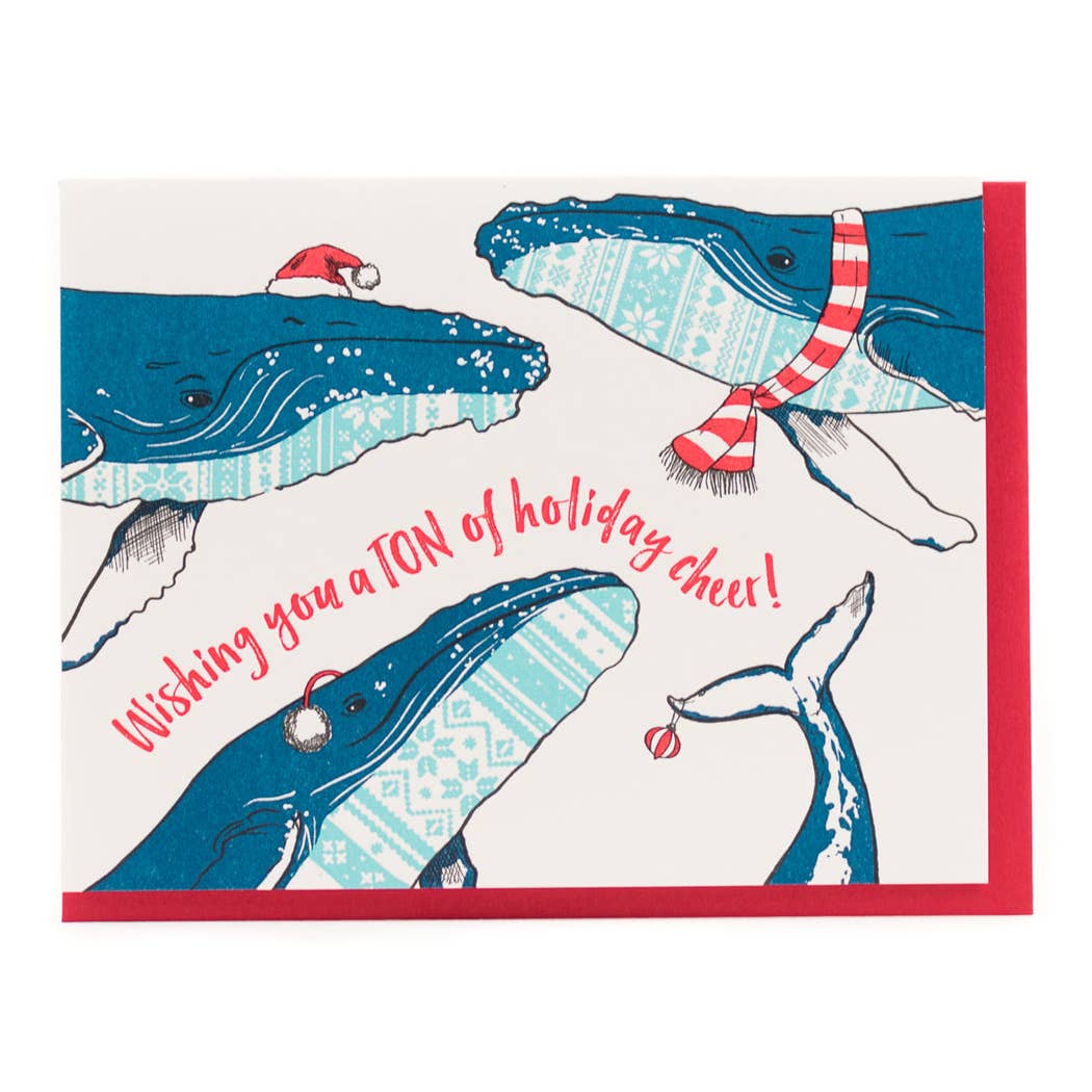 Holiday Sweater Whales Card: Single Card