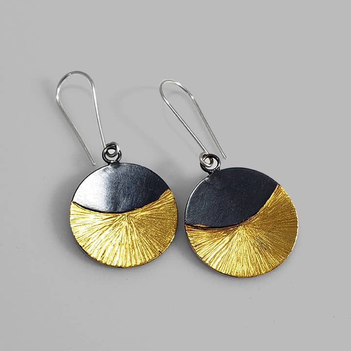 Contemporary mixed metal Rise Earrings