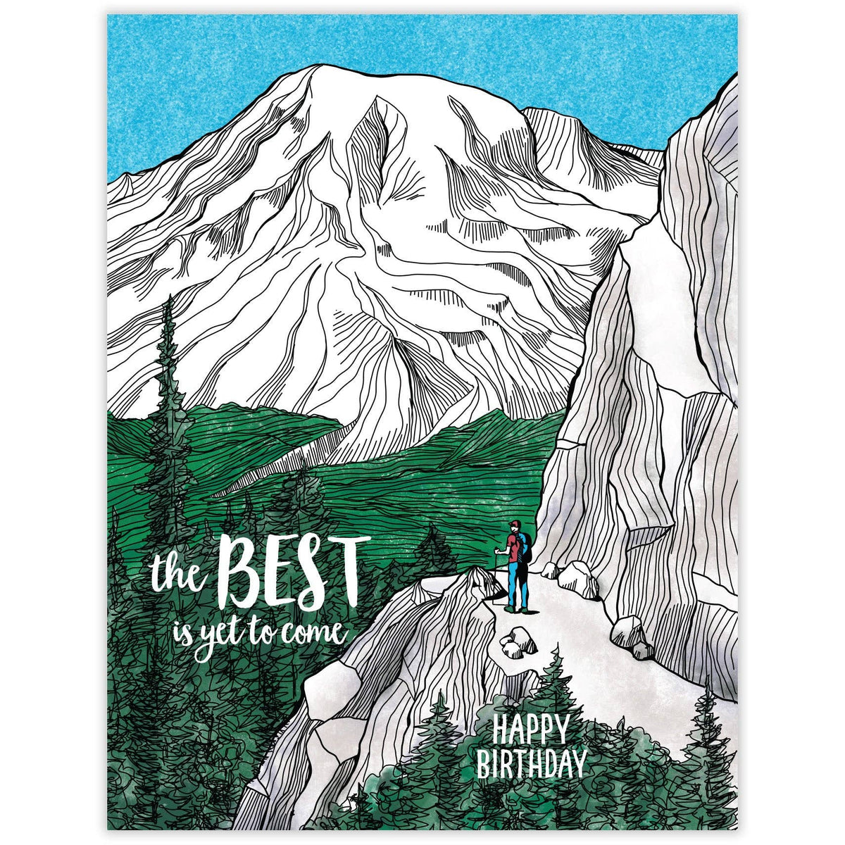 Best is Yet to Come - Recycled Birthday Card for Hikers