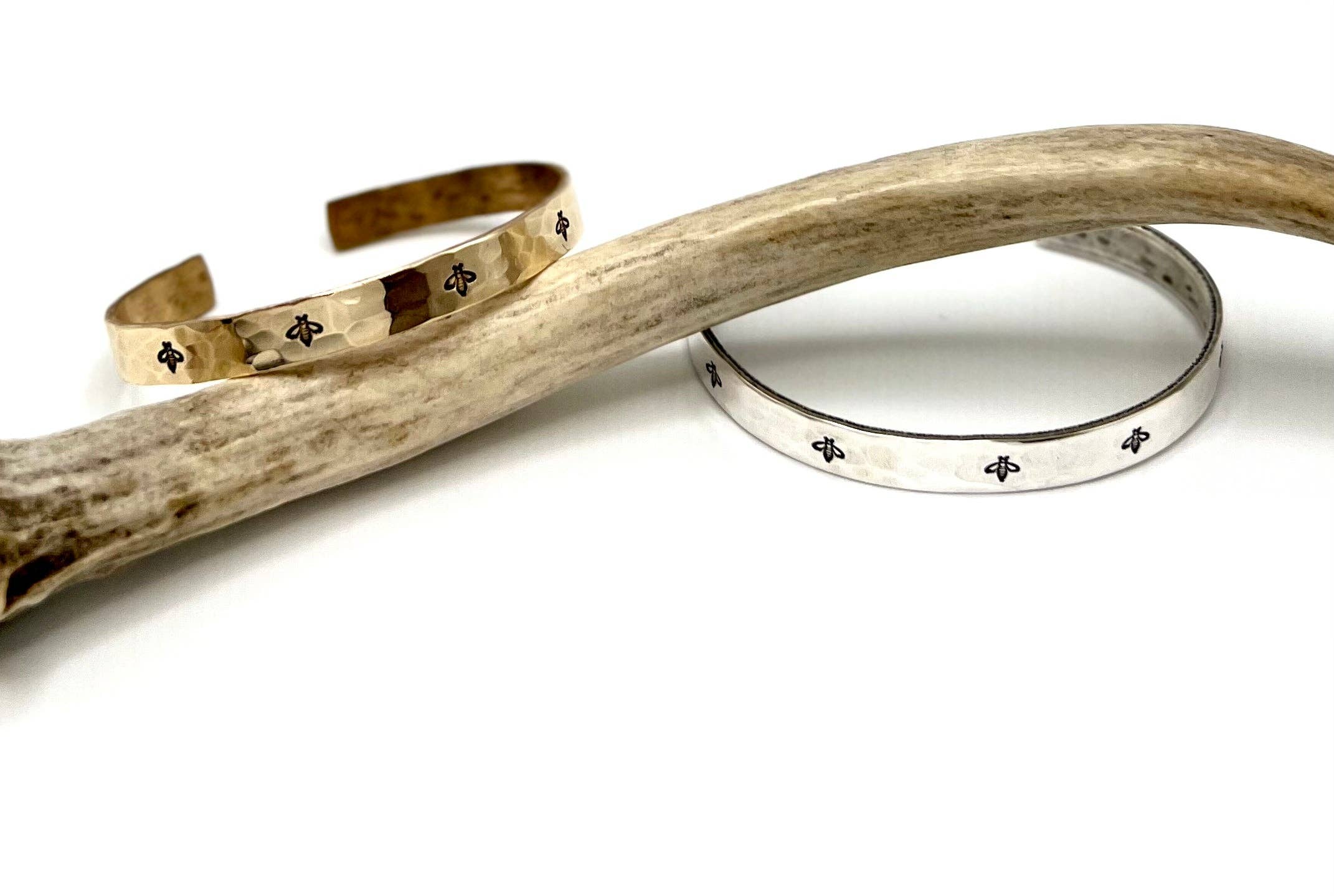 Handmade Honeybee Cuff: Gold