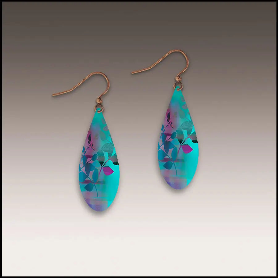 31NDE Cotton Candy Foliage Dew Drop Handmade Earrings