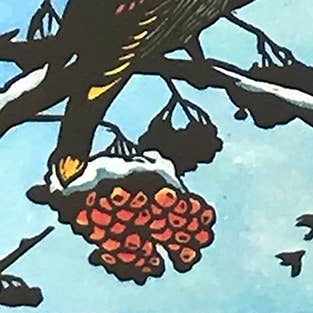 Waxwings - Basking in the Sun Card